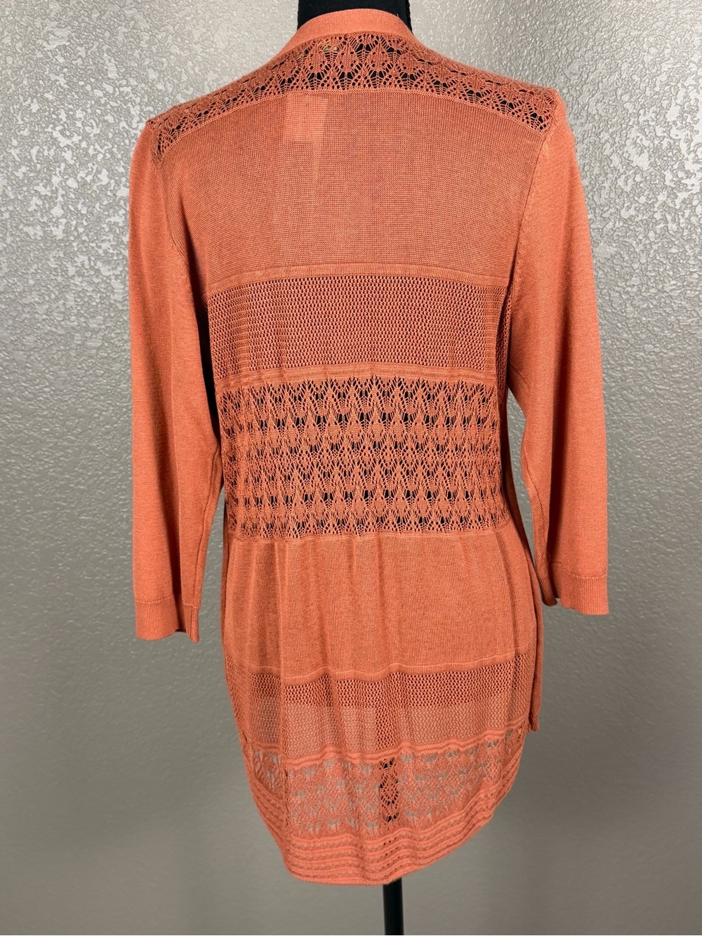 Lety & Me Women’s Open-Front Lightweight Cardigan - Rust